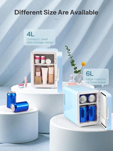 Reemix Mini Fridge 4L, 6 Can Portable AC+DC Power Cooler, Aqua in Saudi Arabia