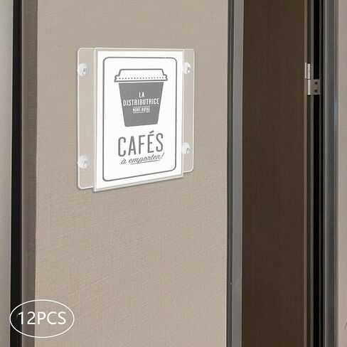 12-Packs Wall Mount Sign Holder, Plastic Wall Signs, Clear Frame Paper Holder with Suction Cups, Acrylic Sign Holders for Office, Home, Store, Restaurant in Saudi Arabia