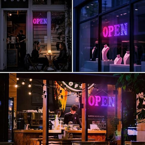 EPL OPEN RGBW Wave, LED 4G Full-color changes sign, Eye-catching, Super Bright, 17"x48", Remote Control & Animated Motion (LARGE 17"x48") in Kuwait