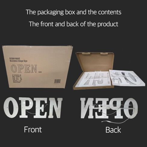 EPL OPEN RGBW Wave, LED 4G Full-color changes sign, Eye-catching, Super Bright, 17"x48", Remote Control & Animated Motion (LARGE 17"x48") in Kuwait