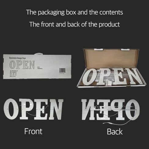 EPL OPEN Warm White, LED 2G Blinking Sign, Eye-Catching & Super Bright, 10"x30" Size, Remote Control, Window Display, Shop Decor, Business Lighting in Kuwait