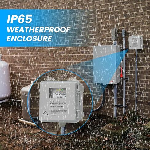 عداد ميكانيكي مثبت على السطح الخارجي، Zuomeng 120/240V 2P3W 200A طقم عداد طاقة صغير مع غلاف مقاوم للماء IP65، يتضمن 2 CT الأساسية الصلبة، قياس PWH مزدوج الدائرة الدقيق in Saudi Arabia