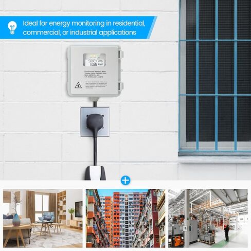 عداد ميكانيكي مثبت على السطح الخارجي، Zuomeng 120/240V 2P3W 200A طقم عداد طاقة صغير مع غلاف مقاوم للماء IP65، يتضمن 2 CT الأساسية الصلبة، قياس PWH مزدوج الدائرة الدقيق in Saudi Arabia