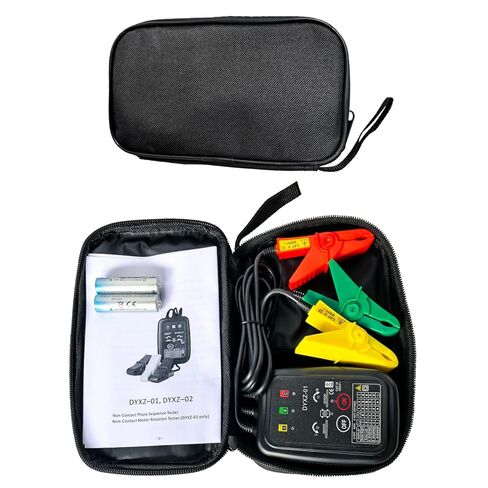 Non-Contact 3 Phase Rotation Meter | Motor Rotation Tester for AC 70V-600V | Phase Sequence, Live Wire & Circuit Break Detector | Auto Power-Off, 20" Clamps | Professional Electrician Tool Kit in Saudi Arabia