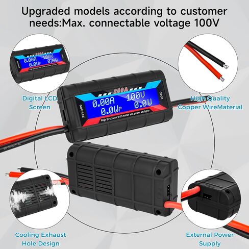 2Pack 200A 100V High Precision Watt Meter Power Analyzer Battery Consumption Performance Monitor with Backlight Digital LCD Screen Model Aircraft Power Meter with Manual in Saudi Arabia