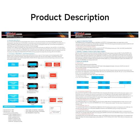 2Pack 200A 100V High Precision Watt Meter Power Analyzer Battery Consumption Performance Monitor with Backlight Digital LCD Screen Model Aircraft Power Meter with Manual in Saudi Arabia