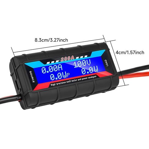 2Pack 200A 100V High Precision Watt Meter Power Analyzer Battery Consumption Performance Monitor with Backlight Digital LCD Screen Model Aircraft Power Meter with Manual in Saudi Arabia