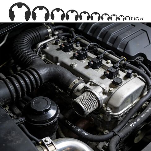 1100 Pcs E-Clip Retaining Rings, C Clips E Clips Assortment Kit, Snap Rings, Black Metal Snap Ring Kit for Auto Parts Repair, Machinery Maintenance, Industrial Equipment (13 Sizes) in Kuwait