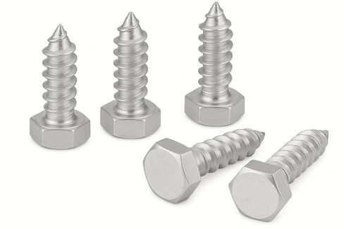 IMSCREWS 1/4 x 1-1/2 براغي سداسية الرأس، 304 من الفولاذ المقاوم للصدأ، براغي خشبية شديدة التحمل مترابطة بالكامل للأقواس والسياج، 25 قطعة in Saudi Arabia