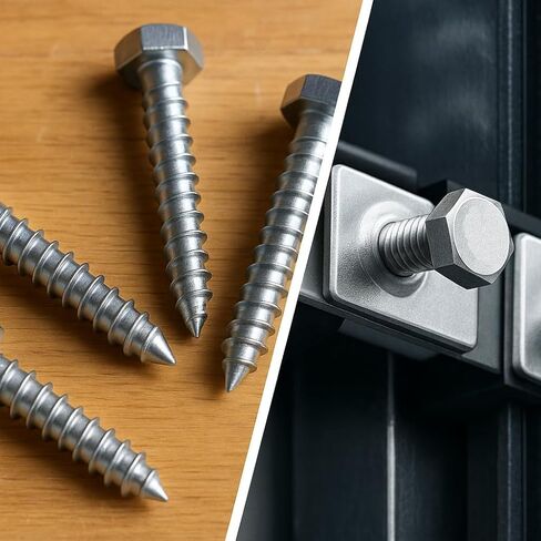 IMSCREWS 1/4 x 1-1/2 براغي سداسية الرأس، 304 من الفولاذ المقاوم للصدأ، براغي خشبية شديدة التحمل مترابطة بالكامل للأقواس والسياج، 25 قطعة in Saudi Arabia
