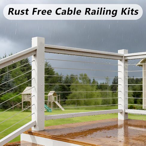 Steel DN Mate 100 Pack T316 Stainless Steel Right&Left Handed Thread Swage Lag Screws for Wood Post of 1/8" Steel Cable Railing Kit, Cable Railing Hardware, DIY Deck Railings, Wrench Include-DM50 in Kuwait