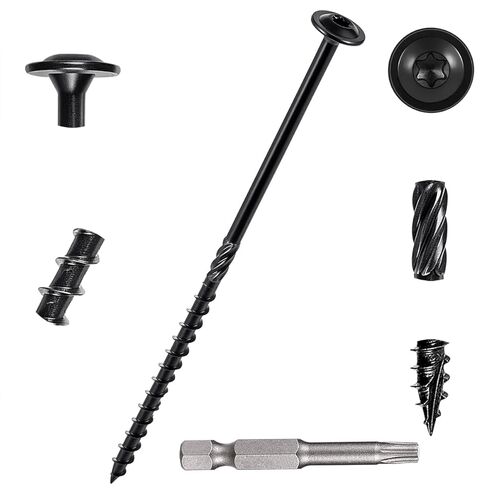 50 PCS(2.1lb), #14 x 6 Lag Screws, Structural Wood Screw 6 inch, Heavy Duty Construction Screw, Rust Resistant, Washer Head, Exterior Wood/Lag/Timber Screws, T30 Star Bit Included in Saudi Arabia