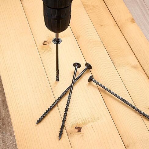50 PCS(2.1lb), #14 x 6 Lag Screws, Structural Wood Screw 6 inch, Heavy Duty Construction Screw, Rust Resistant, Washer Head, Exterior Wood/Lag/Timber Screws, T30 Star Bit Included in Saudi Arabia
