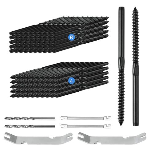 40 Pack T316 Stainless Steel Black Right&Left Handed Thread Swage Lag Screws ，1/8" Deck Cable Railing Kit Wood Posts, Wire Railing Kit for Decks with Wrench, DIY ，Sliver in Kuwait