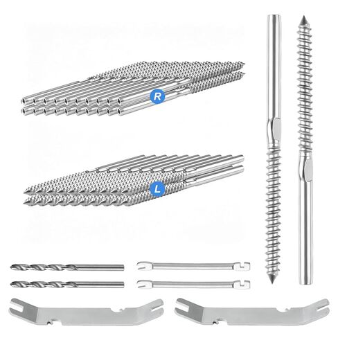 40 Pack T316 Stainless Steel Black Right&Left Handed Thread Swage Lag Screws ，1/8" Deck Cable Railing Kit Wood Posts, Wire Railing Kit for Decks with Wrench, DIY ，Sliver in Saudi Arabia