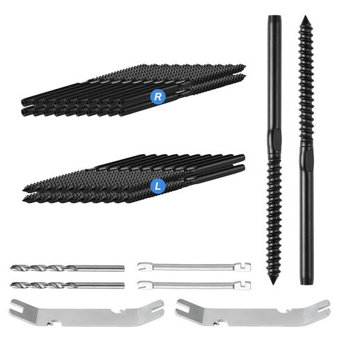 40 Pack T316 Stainless Steel Black Right&Left Handed Thread Swage Lag Screws ，1/8" Deck Cable Railing Kit Wood Posts, Wire Railing Kit for Decks with Wrench, DIY ，Sliver in Saudi Arabia