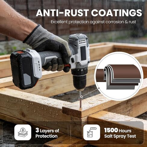 #14 * 4-1/2 Heavy-Duty Wood Screws（24Pcs/1LB, Star Drive Structural Wood Screw, Rust Resistant Timber Screws for Timber/Log/Landscaping Wood,Brown in Saudi Arabia