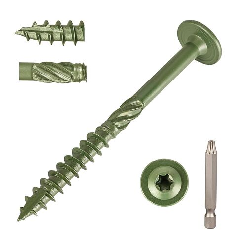 T.K.Excellent 55-Pack #14 x 3 Inch Zinc Plated Structural Lag Screws – Heavy Duty Exterior Wood Screws with Washer Head, Torx T30 Drive, Rust Resistant for Deck, Fence, Timber Framing in Kuwait