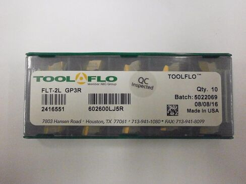 10pc) ToolFlo FLT 2L GP3 Top Notch Coated Carbide Inserts 60° V Threading NT 2L in Saudi Arabia