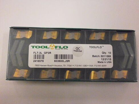 10pc) ToolFlo FLT 3L GP3R Top Notch Coated Carbide 60° V Threading Inserts NT 3L GP3 Made in USA in Saudi Arabia