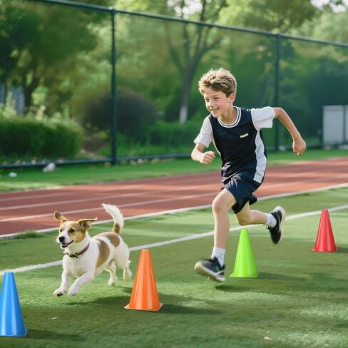 24 قطعة من مخاريط كرة القدم مقاس 9 بوصة ومخاريط المرور البلاستيكية، مخاريط متينة للتدريب الرياضي، مثالية لكرة القدم وكرة السلة وكرة القدم والتزلج وتدريبات الرشاقة in Kuwait