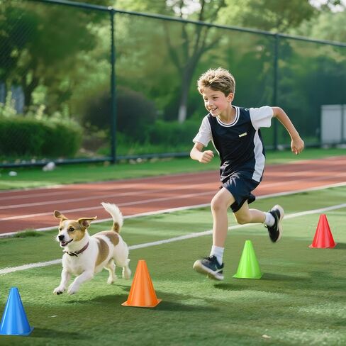 24 قطعة من مخاريط كرة القدم مقاس 7 بوصات ومخاريط المرور البلاستيكية، مخاريط متينة للتدريب الرياضي، مثالية لكرة القدم وكرة السلة وكرة القدم والتزلج وتدريبات الرشاقة in Kuwait