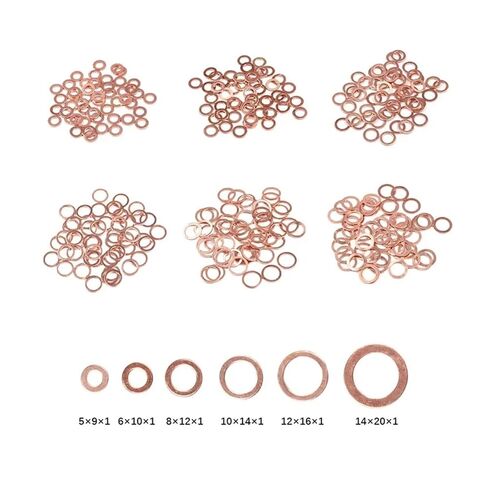 MIUYTRN 500pcs Solid Copper Washer Flat Ring Gasket Sump Plug Oil Fittings Sealing Washers Fastener Hardware Accessories cuicui in Kuwait