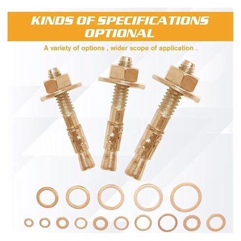 MIUYTRN 500pcs Solid Copper Washer Flat Ring Gasket Sump Plug Oil Fittings Sealing Washers Fastener Hardware Accessories cuicui in Kuwait