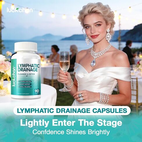 مكملات التصريف اللمفاوي - دعم الجهاز اللمفاوي، توازن السوائل، دعم المناعة - كبسولات طبيعية للتنظيف اللمفاوي وإزالة السموم مع الهندباء والإشنسا والأرقطيون والمزيد، 90 كبسولة in Kuwait