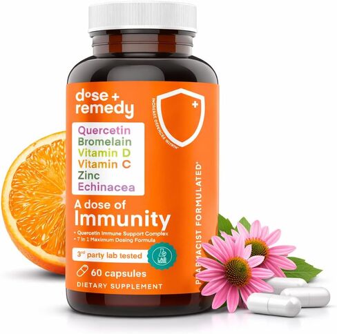 A Dose of Immunity Quercetin with Vitamin C and Zinc, Vitamin D, 500mg Quercetin Bromelain with Echinacea & B Vitamins (60 Count) in Saudi Arabia