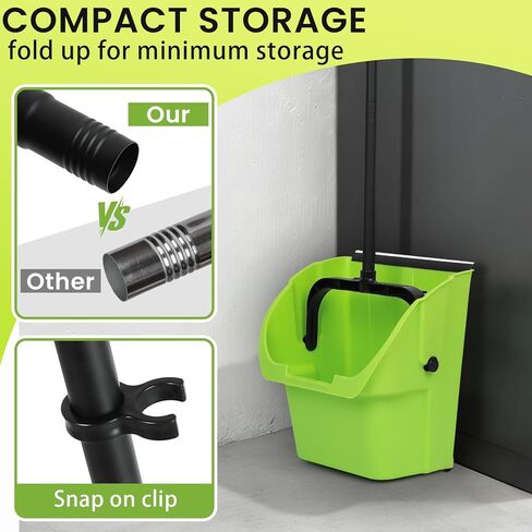 (3 قطع) مقلاة حطام تجارية شديدة التحمل، مجرفة كبيرة للردهة بمقبض طويل، مغرفة لتنظيف أوراق الشجر في الهواء الطلق، الساحات/المرآب/الأرصفة - درجة احترافية in Kuwait