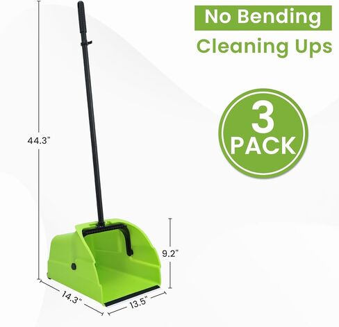 (3 قطع) مقلاة حطام تجارية شديدة التحمل، مجرفة كبيرة للردهة بمقبض طويل، مغرفة لتنظيف أوراق الشجر في الهواء الطلق، الساحات/المرآب/الأرصفة - درجة احترافية in Kuwait