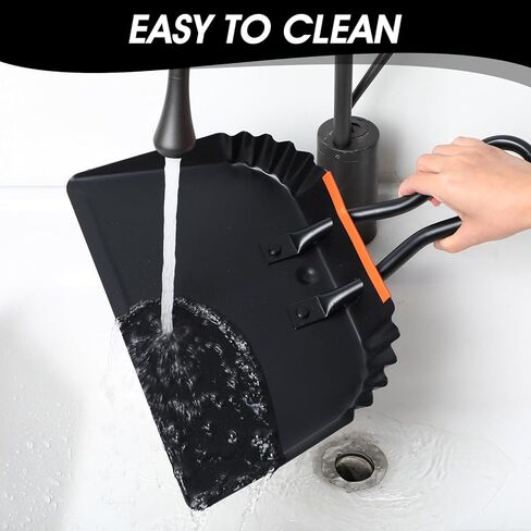 4 Pack 12 inch Heavy Duty Metal Dustpan Large Wide Dust Pans for Household Handheld Wide Scooper and Debris Cleaning Tool Ideal for Home and Commercial Use (Black) in Saudi Arabia