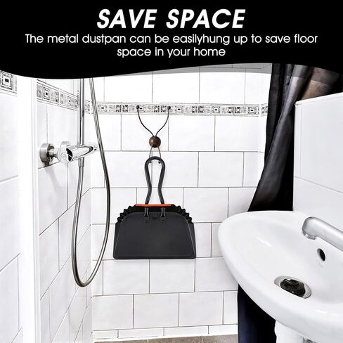 4 Pack 12 inch Heavy Duty Metal Dustpan Large Wide Dust Pans for Household Handheld Wide Scooper and Debris Cleaning Tool Ideal for Home and Commercial Use (Black) in Saudi Arabia