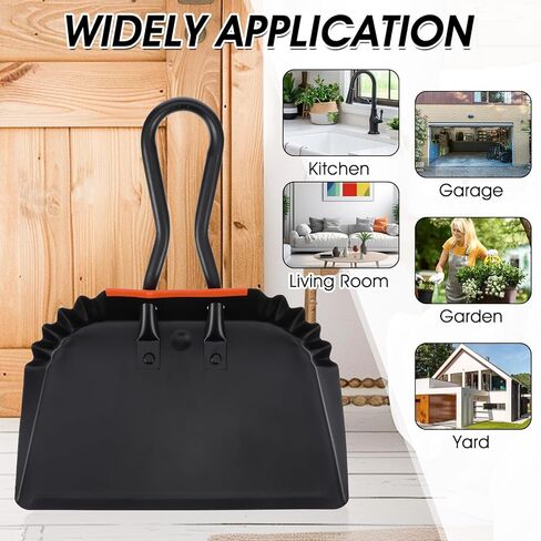 4 Pack 12 inch Heavy Duty Metal Dustpan Large Wide Dust Pans for Household Handheld Wide Scooper and Debris Cleaning Tool Ideal for Home and Commercial Use (Black) in Saudi Arabia
