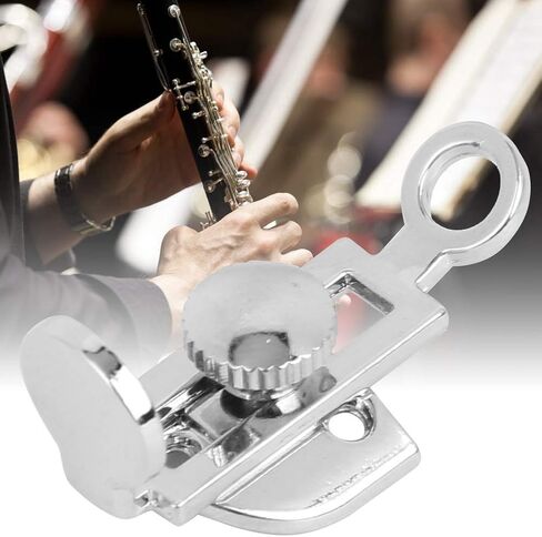 Clarinet Thumb Rest Replacement, 34mm Thumb Holder for Clarinet, Adjustable Metal Thumb Silver Rest Clarinets, Instrument Finger Rest with Silicone Protection and Screws in Saudi Arabia