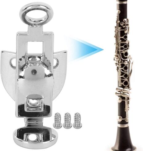 Clarinet Thumb Rest Replacement, 34mm Thumb Holder for Clarinet, Adjustable Metal Thumb Silver Rest Clarinets, Instrument Finger Rest with Silicone Protection and Screws in Saudi Arabia