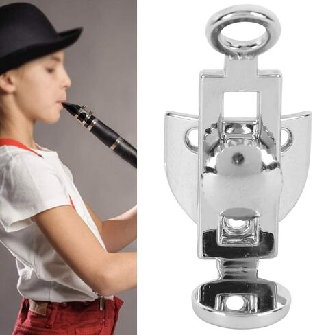 Clarinet Thumb Rest Replacement, 34mm Thumb Holder for Clarinet, Adjustable Metal Thumb Silver Rest Clarinets, Instrument Finger Rest with Silicone Protection and Screws in Saudi Arabia