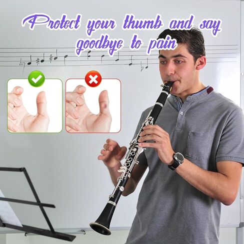 Silicone Clarinet Thumb Rest Cushion, Soft Comfortable Clarinet Thumb Rest Protector Support for Most Instruments, 3 Colors in Saudi Arabia