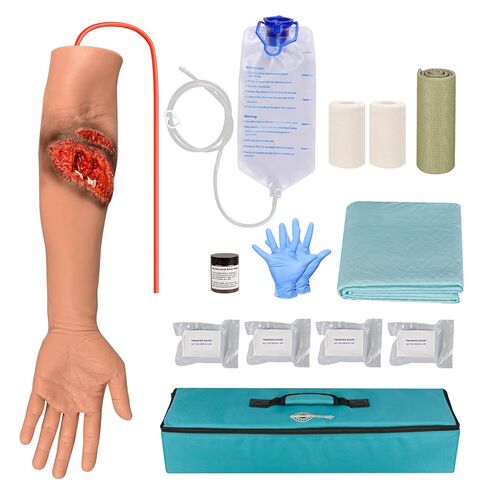 Laceration Wound Simulation Arm Kit Wound Packing Fracture Training Model for Education Silicone Trainer for Nursing Students, Wound Care, Hemostasis, and Immobilization Practice in Kuwait