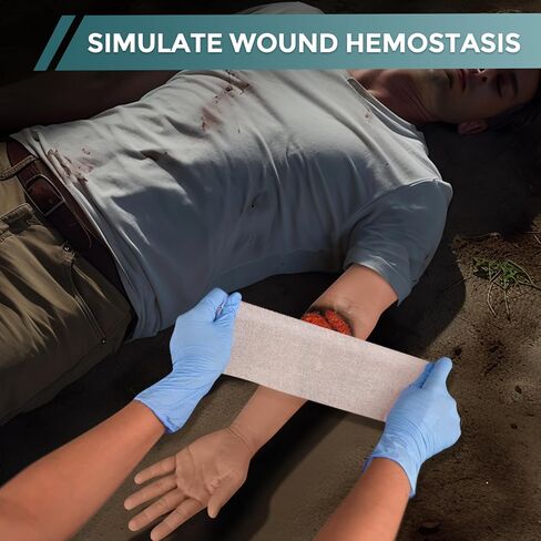 Laceration Wound Simulation Arm Kit Wound Packing Fracture Training Model for Education Silicone Trainer for Nursing Students, Wound Care, Hemostasis, and Immobilization Practice in Kuwait