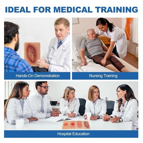 PER4MANCE Pressure Ulcer Wound Model Stages I–IV: Silicone Decubitus Care Training Kit for Nursing Practice & Medical Education in Kuwait