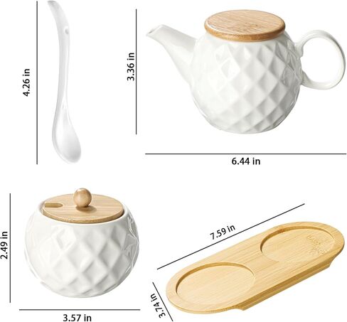 Ceramic Creamer and Sugar Sets,12oz Cream Pitcher, 7.5oz Sugar Bowl with Tray, Spoon and Lid for Cream and Sugar Spices, Condiments, Coffee Accessories,Tea in Saudi Arabia