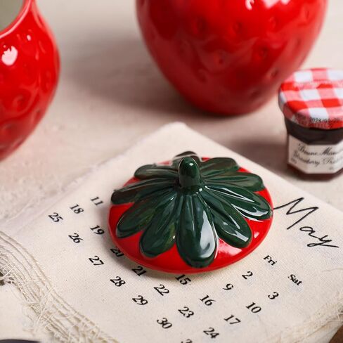 طقم كريمة ووعاء سكر على شكل فراولة من السيراميك من تشوولد، إبريق كريم، وعاء سكر مع غطاء، مجموعة تقديم القهوة in Kuwait