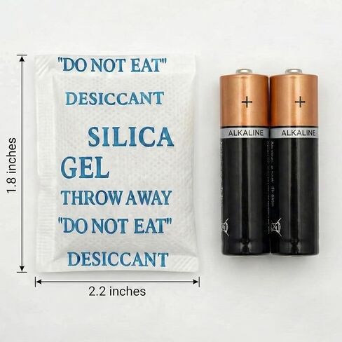 50 Pack 5 Gram Desiccant Packs for Storage, Premium Silica Gel Packets (Rechargeable & Color Indicating), Safe Food Grade Moisture Absorbers for Storage Bins, Electronics, 3D Filament in Kuwait