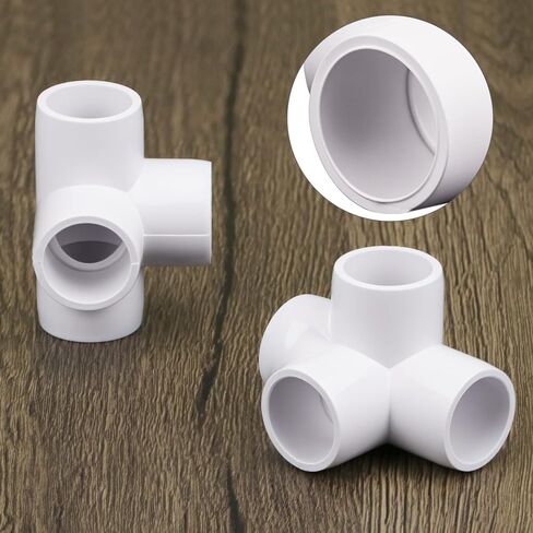 QWORK 4 Way PVC Fittings 1/2", 8 Pack Furniture Grade Pipe Connector, Elbow PVC Corner Fittings in Saudi Arabia