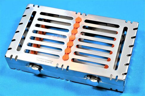 New Premium Heavy Duty Set of 2 ea German Dental Autoclave Sterilization Cassette Rack Box Tray for 7 Instruments Cynamed in Saudi Arabia