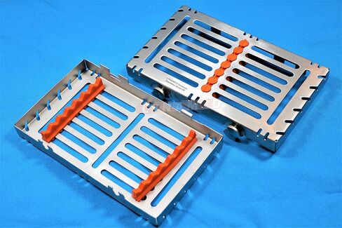 New Premium Heavy Duty Set of 2 ea German Dental Autoclave Sterilization Cassette Rack Box Tray for 7 Instruments Cynamed in Saudi Arabia