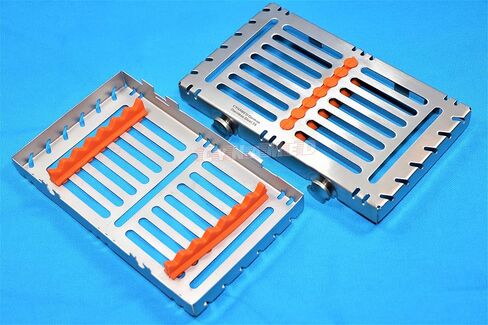 New Premium Heavy Duty Set of 2 ea German Dental Autoclave Sterilization Cassette Rack Box Tray for 7 Instruments Cynamed in Saudi Arabia