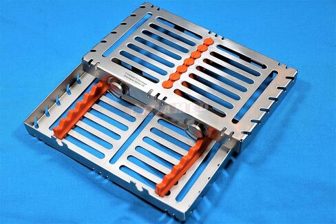 New Premium Heavy Duty Set of 2 ea German Dental Autoclave Sterilization Cassette Rack Box Tray for 7 Instruments Cynamed in Saudi Arabia